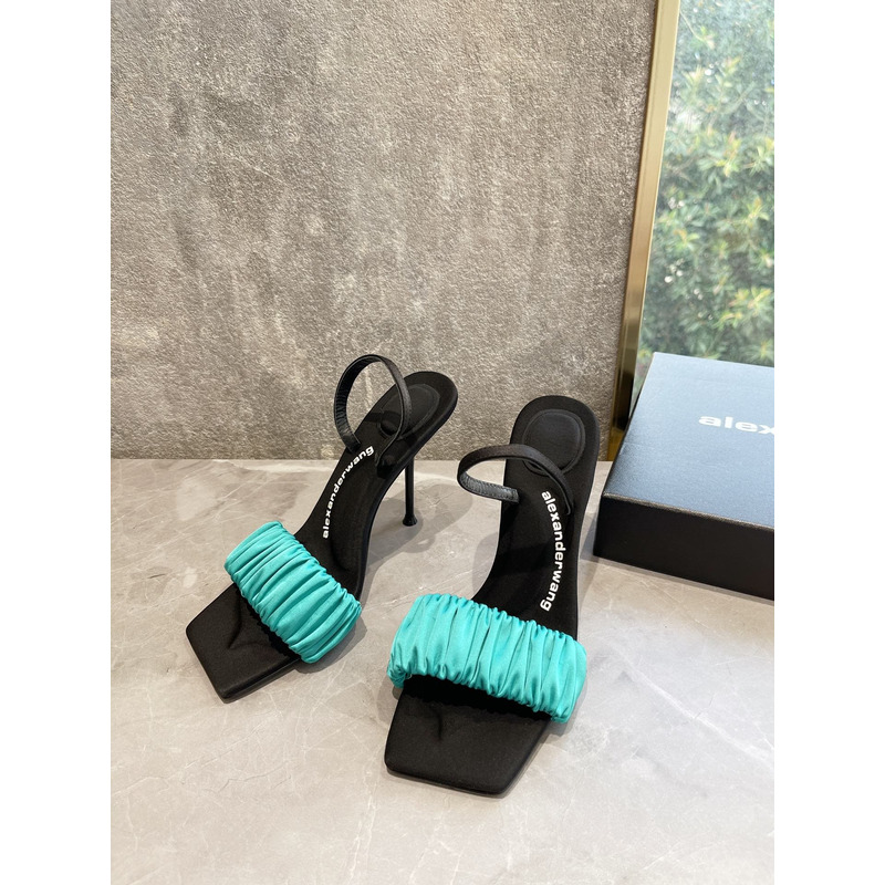 Alexander Wang Julie Scrunchie Slippers Blue 10cm