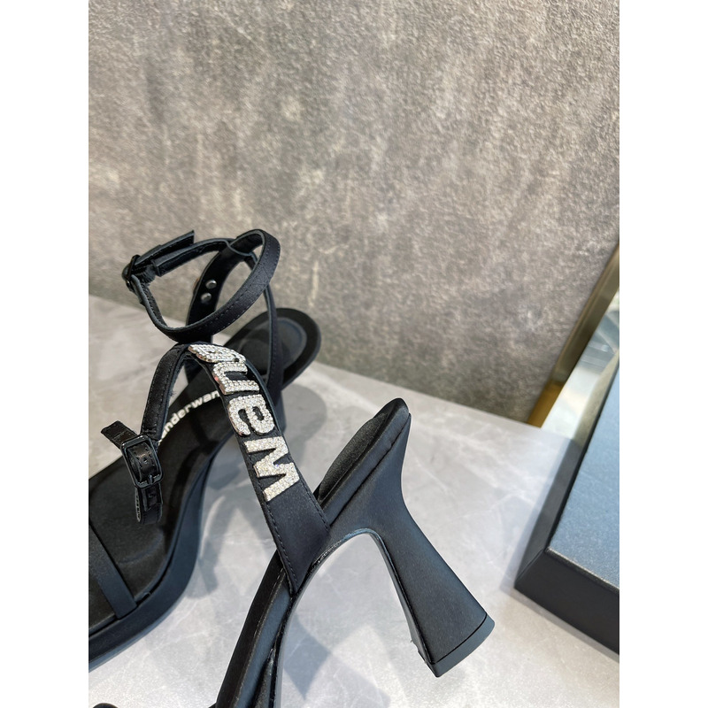 Alexander Wang Satin Platform Sandals Black