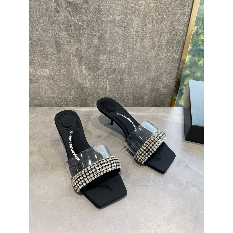 Alexander Wang Jessie Crystal Embellished PVC Sandals 5.5cm