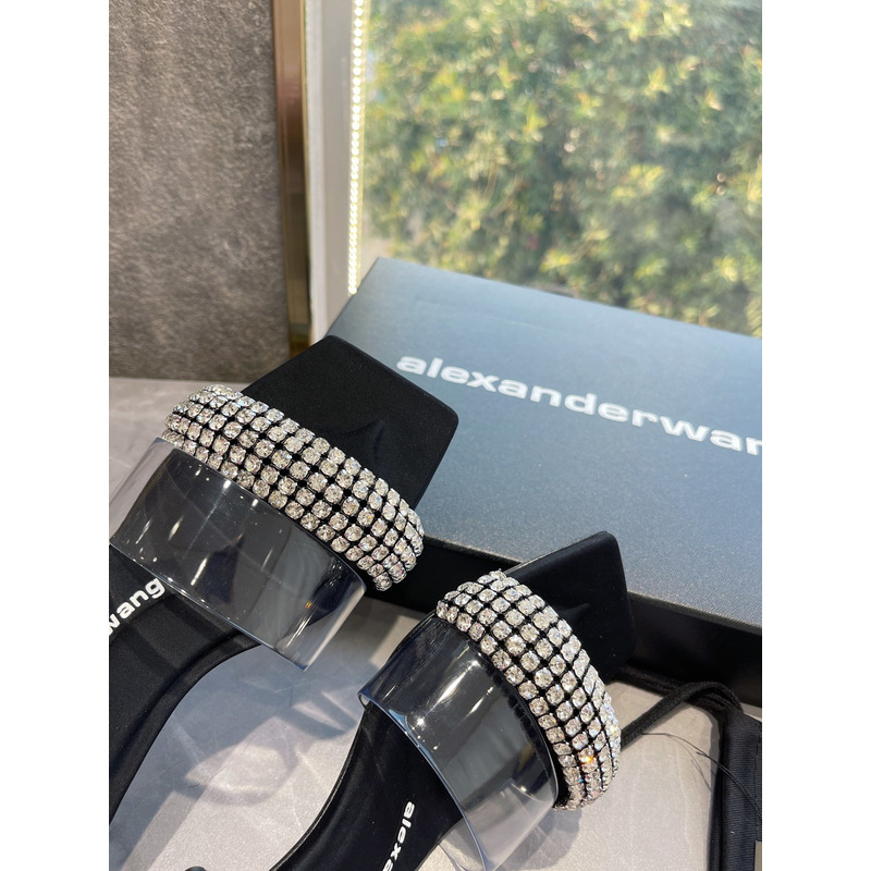 Alexander Wang Jessie Crystal Embellished PVC Sandals 5.5cm