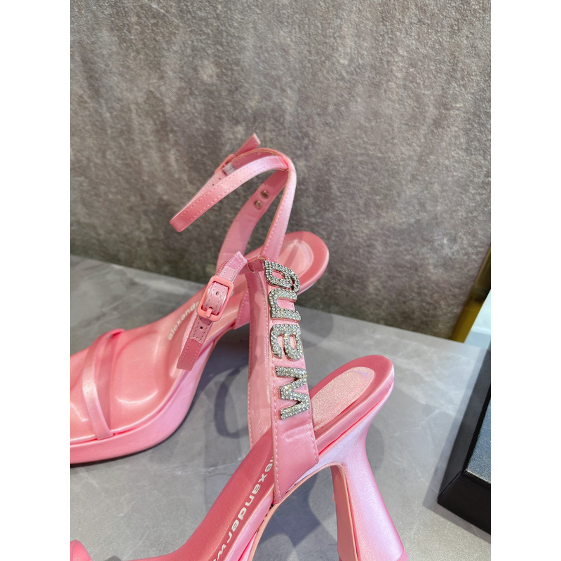 Alexander Wang Shannan Satin Platform Sandals Pink 5.5cm