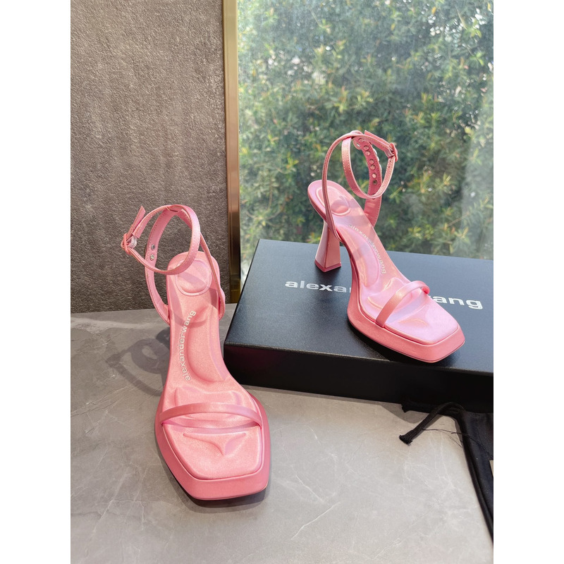 Alexander Wang Shannan Satin Platform Sandals Pink 5.5cm