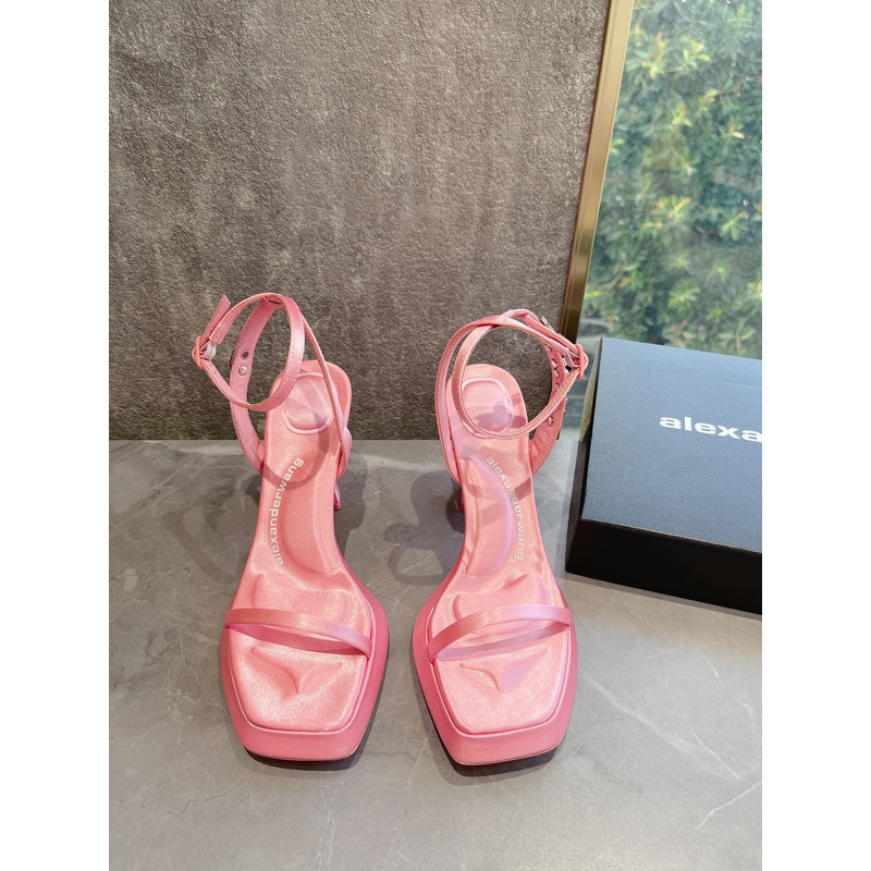 Alexander Wang Shannan Satin Platform Sandals Pink 5.5cm