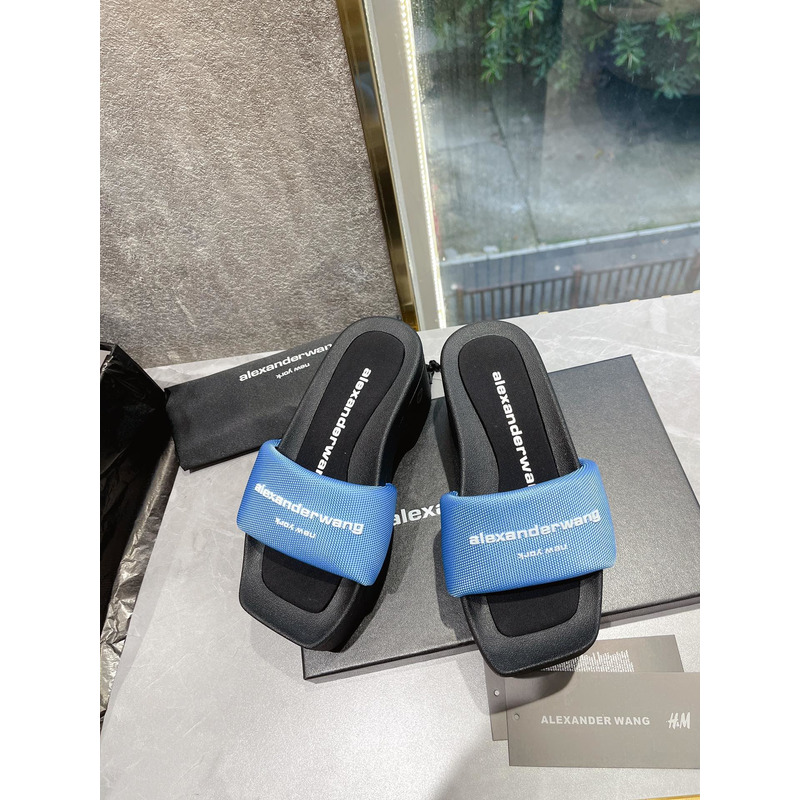 Alexander Wang Logo Strap Rubber Platforms Blue