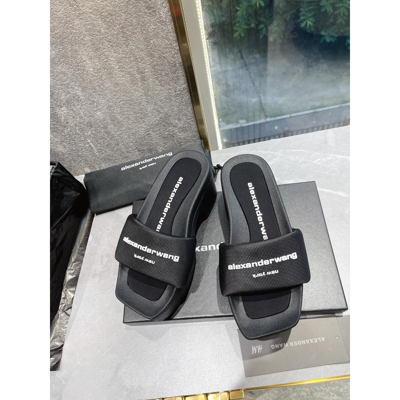 Alexander Wang Nylon Platform Sandals Black