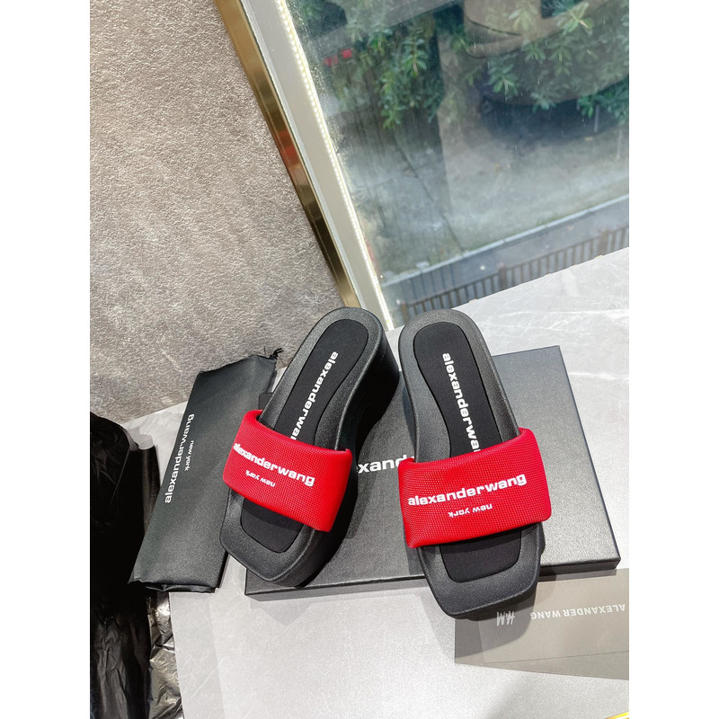 Alexander Wang Nylon Platform Sandals Red