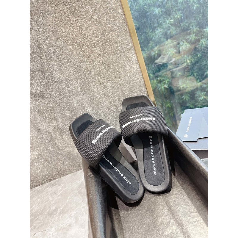 Alexander Wang Nylon Pool Slippers Black