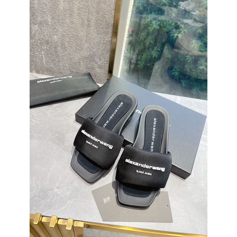 Alexander Wang Nylon Pool Slippers Black