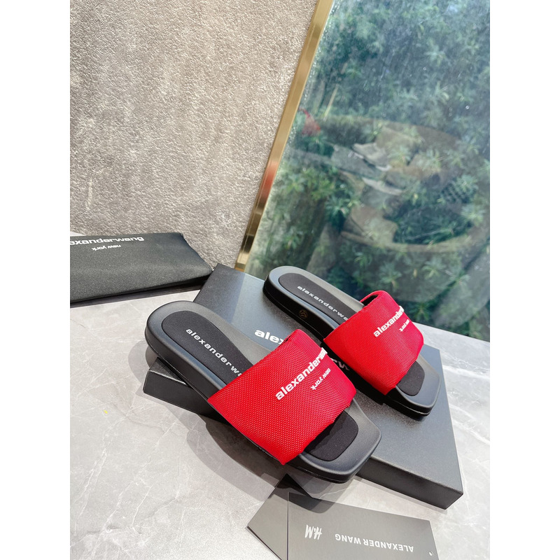 Alexander Wang Nylon Platform Sandals Red