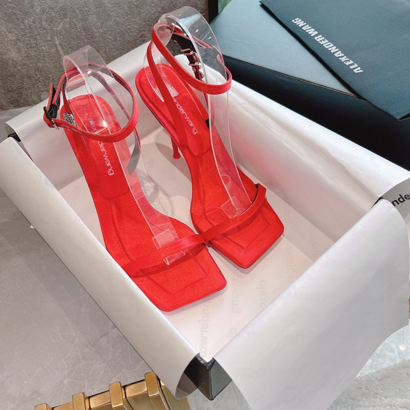 Alexander Wang Square Toe Stiletto High Heels Red