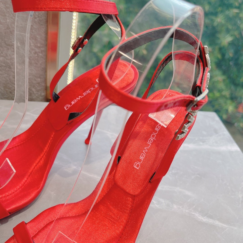 Alexander Wang Square Toe Stiletto High Heels Red