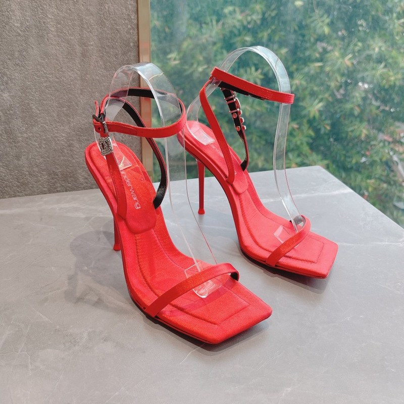 Alexander Wang Square Toe Stiletto High Heels Red