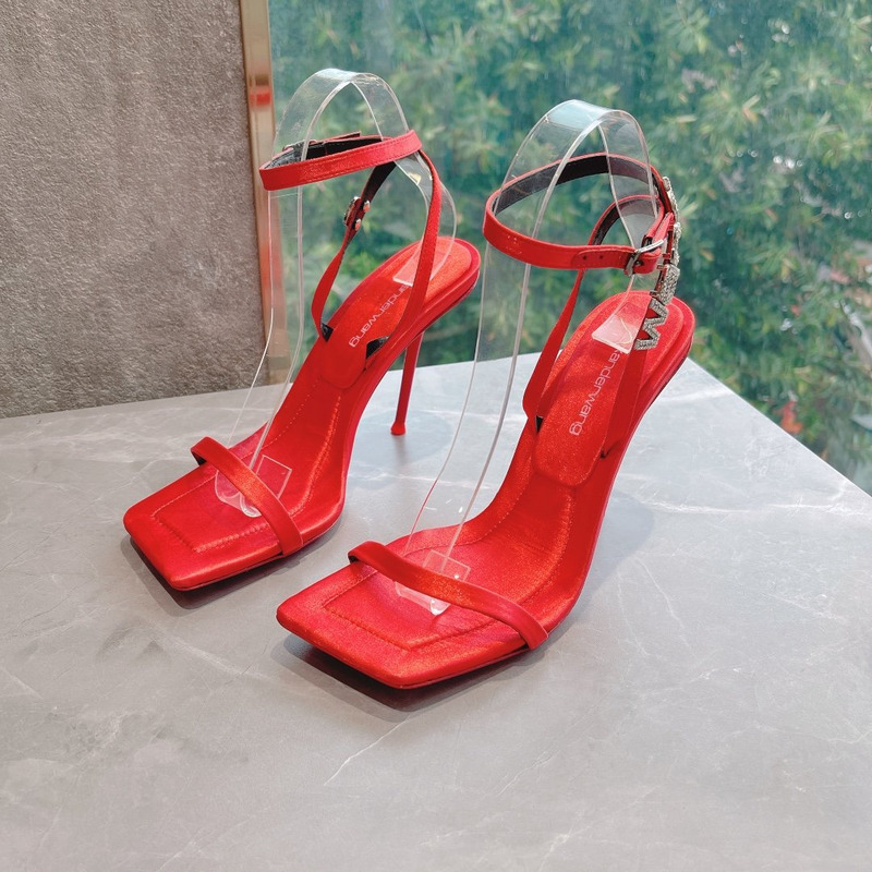 Alexander Wang Square Toe Stiletto High Heels Red