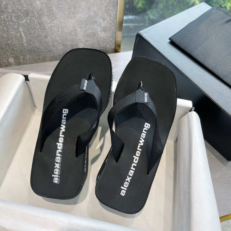 Alexander Wang Logo-print Wedge Flip-flops