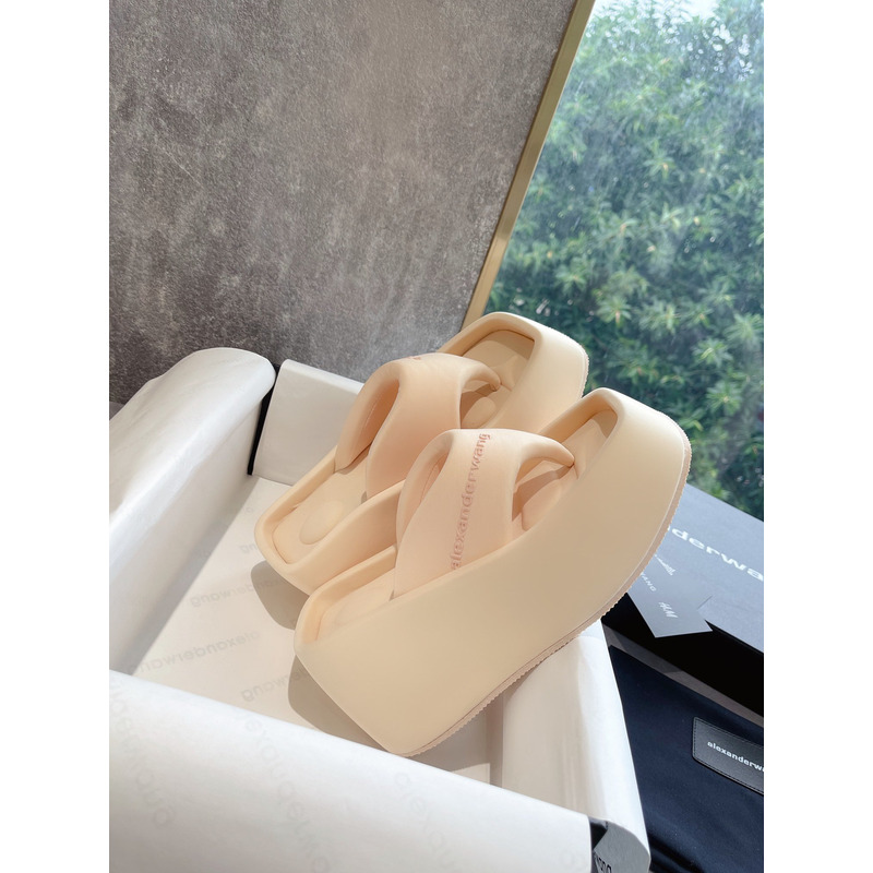 Alexander Wang Platform Slides Beige