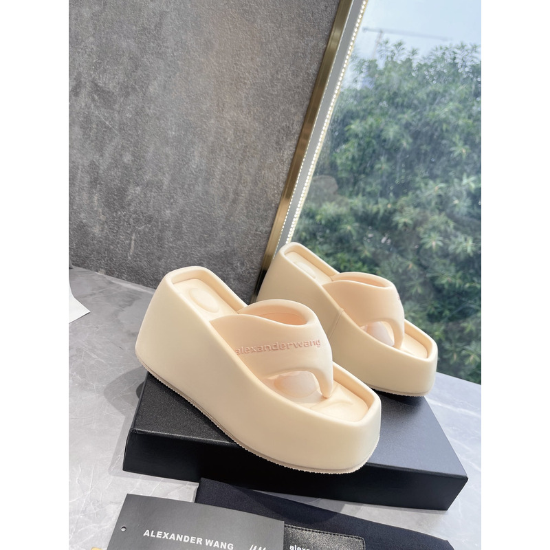 Alexander Wang Platform Slides Beige