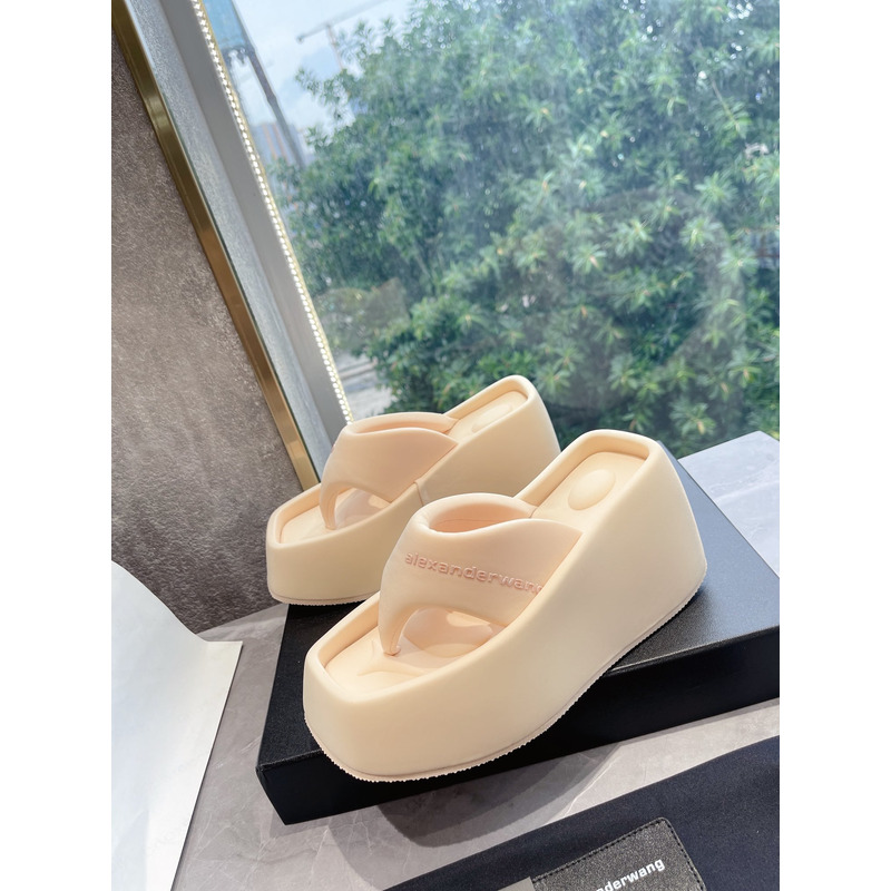 Alexander Wang Platform Slides Beige