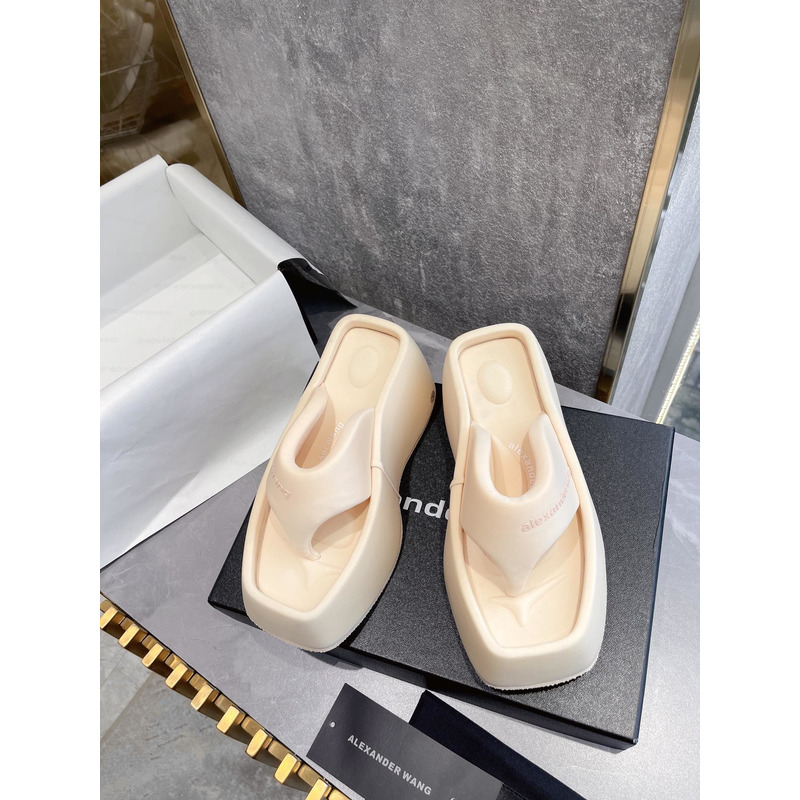 Alexander Wang Platform Slides Beige