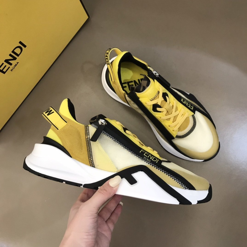 F**di flow suede low-tops yellow