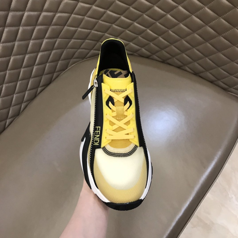 F**di flow suede low-tops yellow