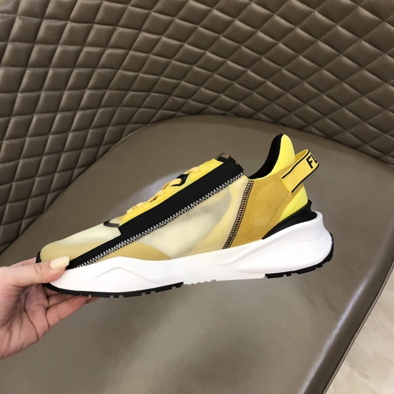 F**di flow suede low-tops yellow