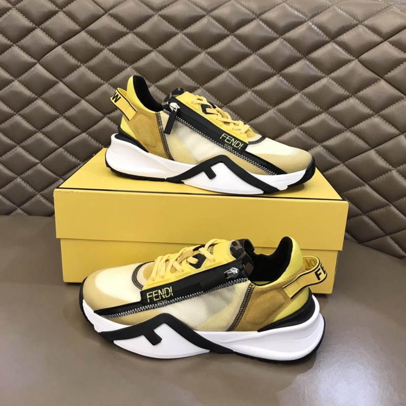 F**di flow suede low-tops yellow