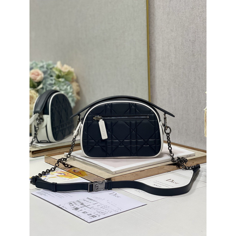 D*or small vibe hobo bag macrocannage lambskin black 22×7×15.5cm