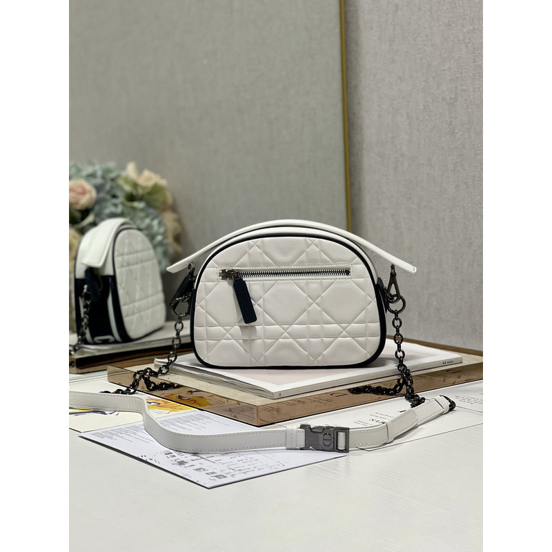 D*or small vibe hobo bag macrocannage lambskin white 22×7×15.5cm