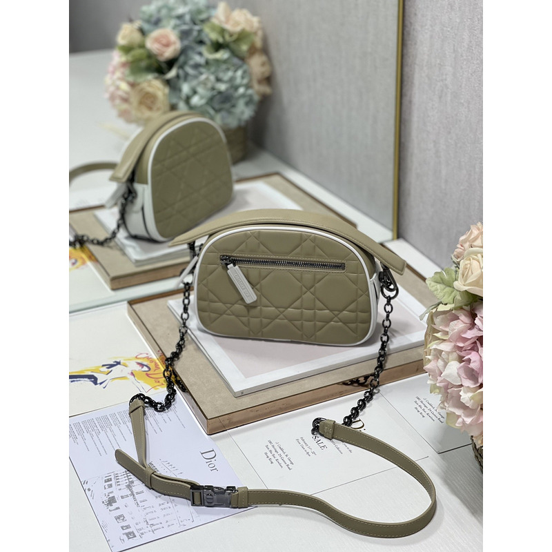 D*or small vibe hobo bag macrocannage lambskin beige 22×7×15.5cm