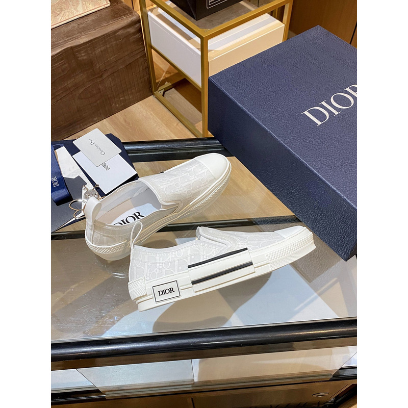 D*or monogram print loafers white