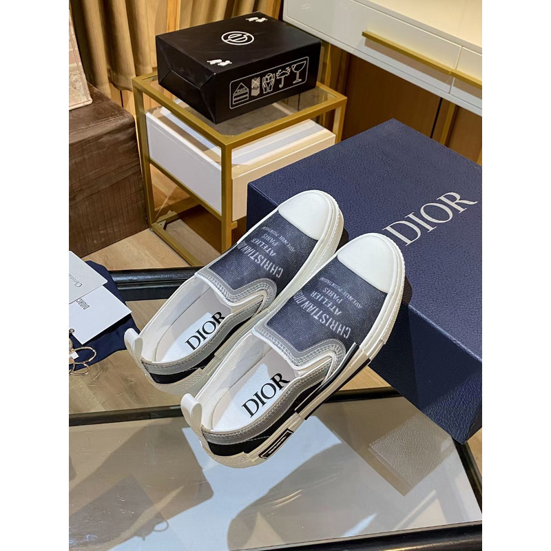 D*or monogram print loafers blue