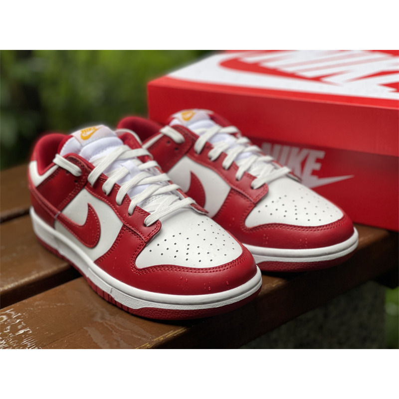 Nike Dunk Low Sneakers White and Red