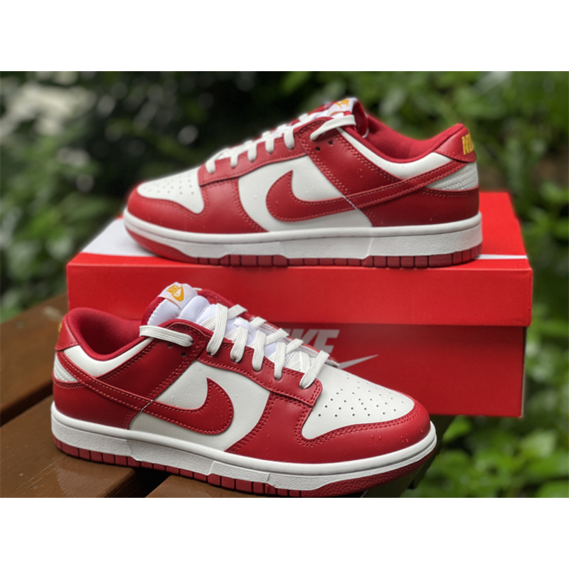 Nike Dunk Low Sneakers White and Red