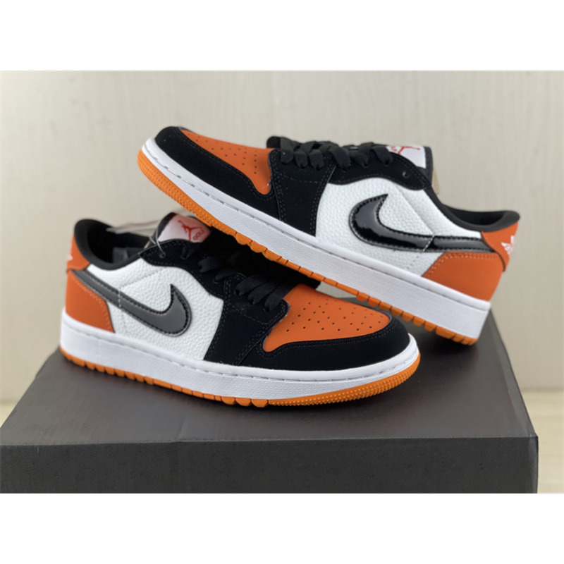 Jordan 1 Low UNC Sneakers White/Dark Powder Orange-Obsidian