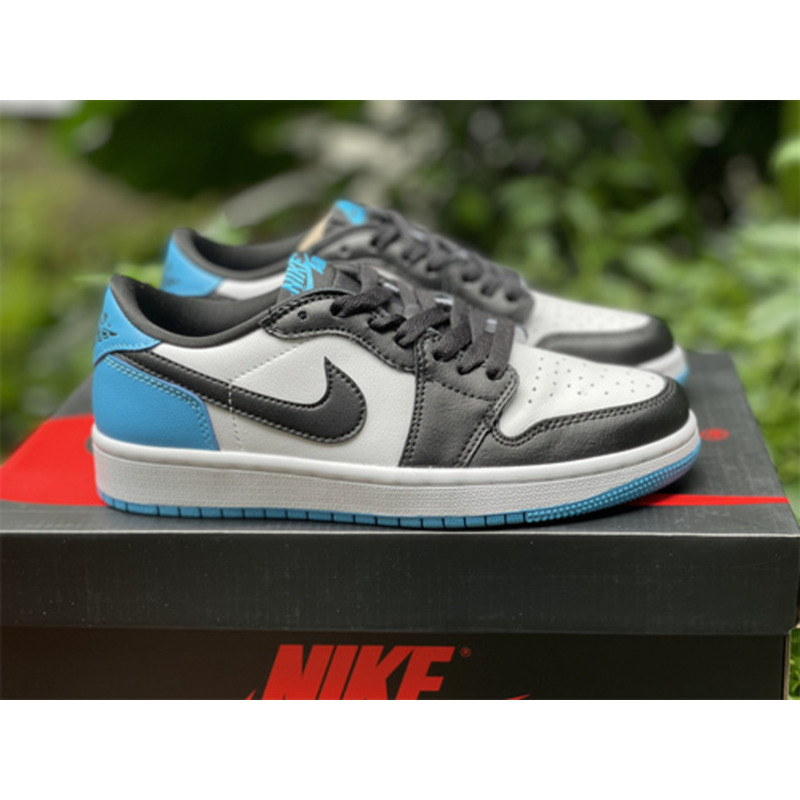 Jordan 1 Low UNC Sneakers White/Dark Powder Blue-Obsidian