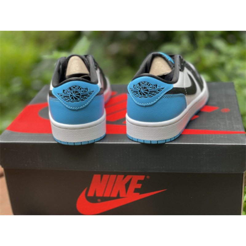 Jordan 1 Low UNC Sneakers White/Dark Powder Blue-Obsidian