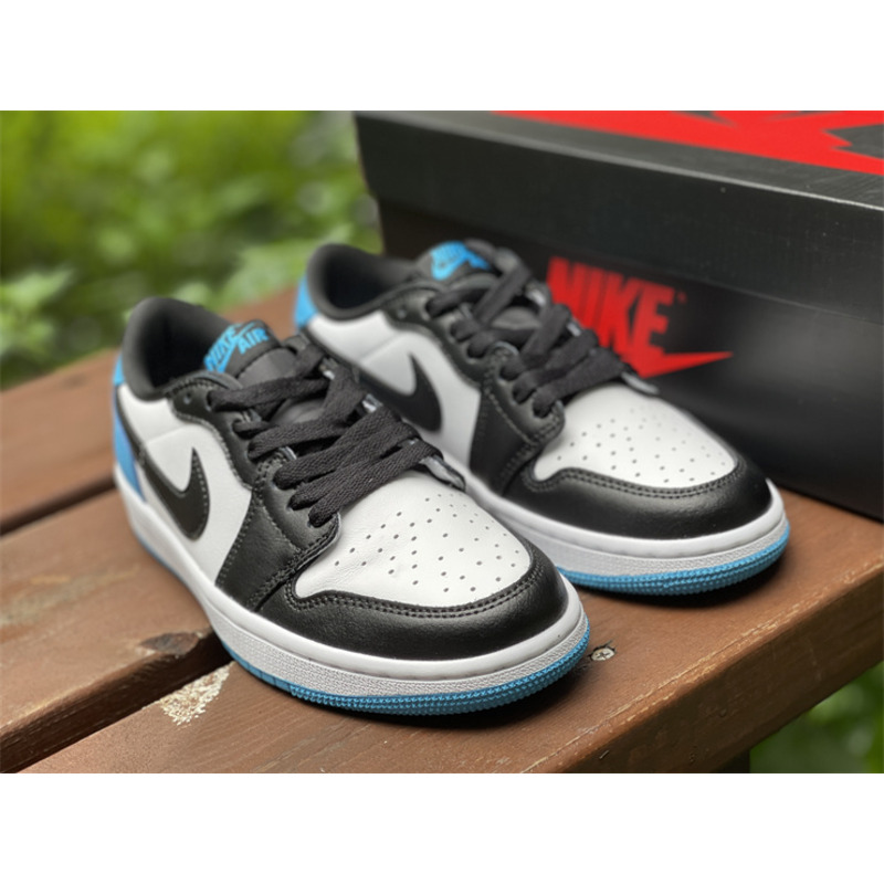 Jordan 1 Low UNC Sneakers White/Dark Powder Blue-Obsidian