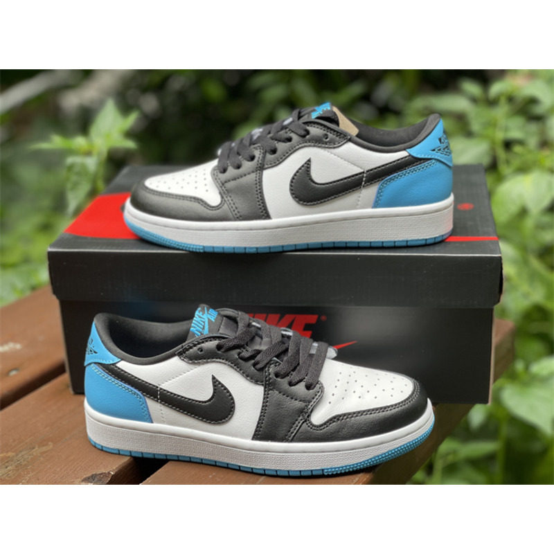 Jordan 1 Low UNC Sneakers White/Dark Powder Blue-Obsidian