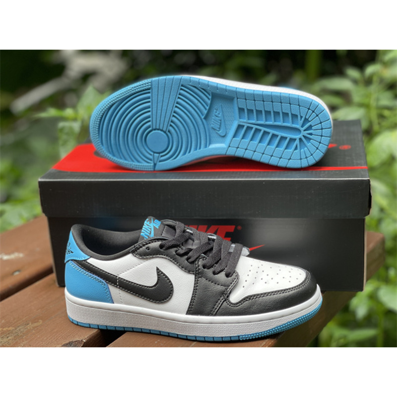 Jordan 1 Low UNC Sneakers White/Dark Powder Blue-Obsidian