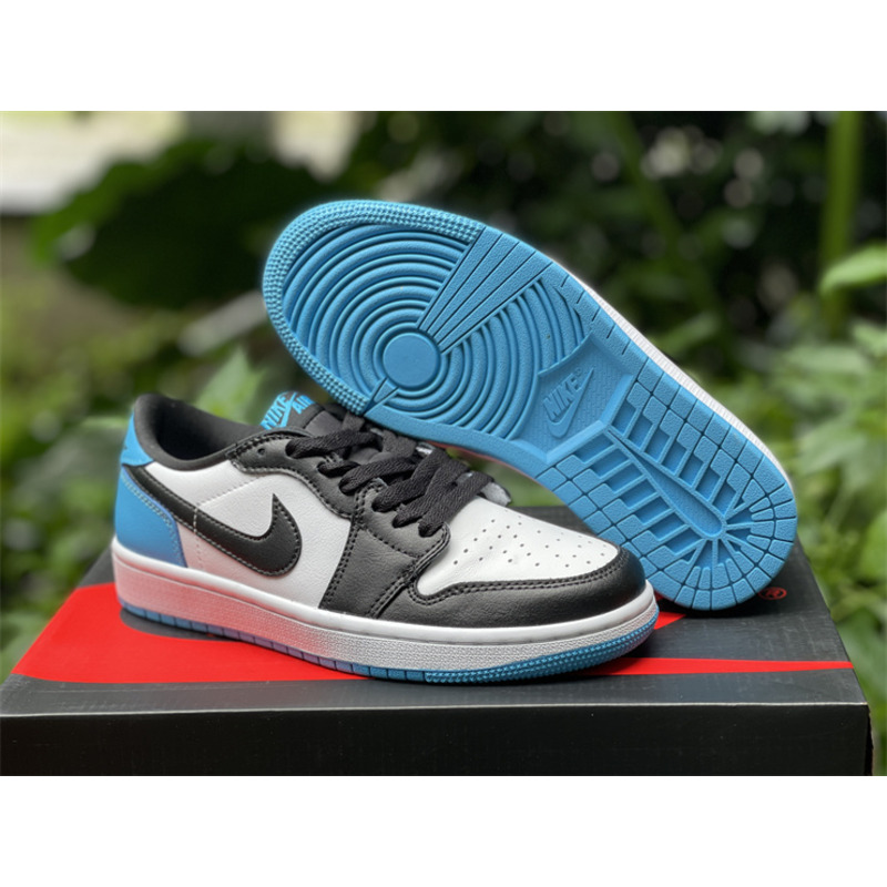 Jordan 1 Low UNC Sneakers White/Dark Powder Blue-Obsidian