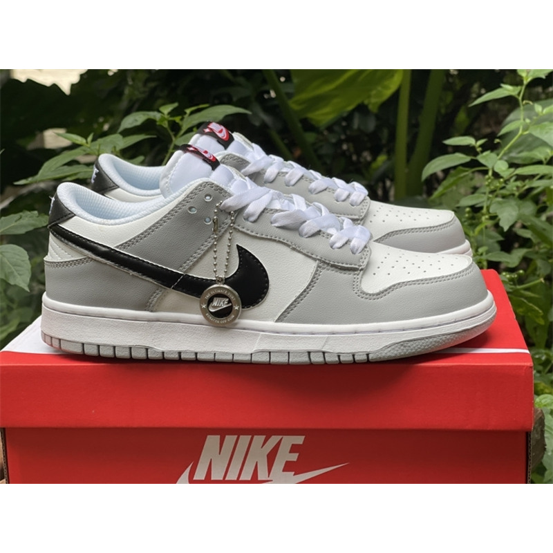 Jordan Dunk Low Glitch Swoosh White Grey GS