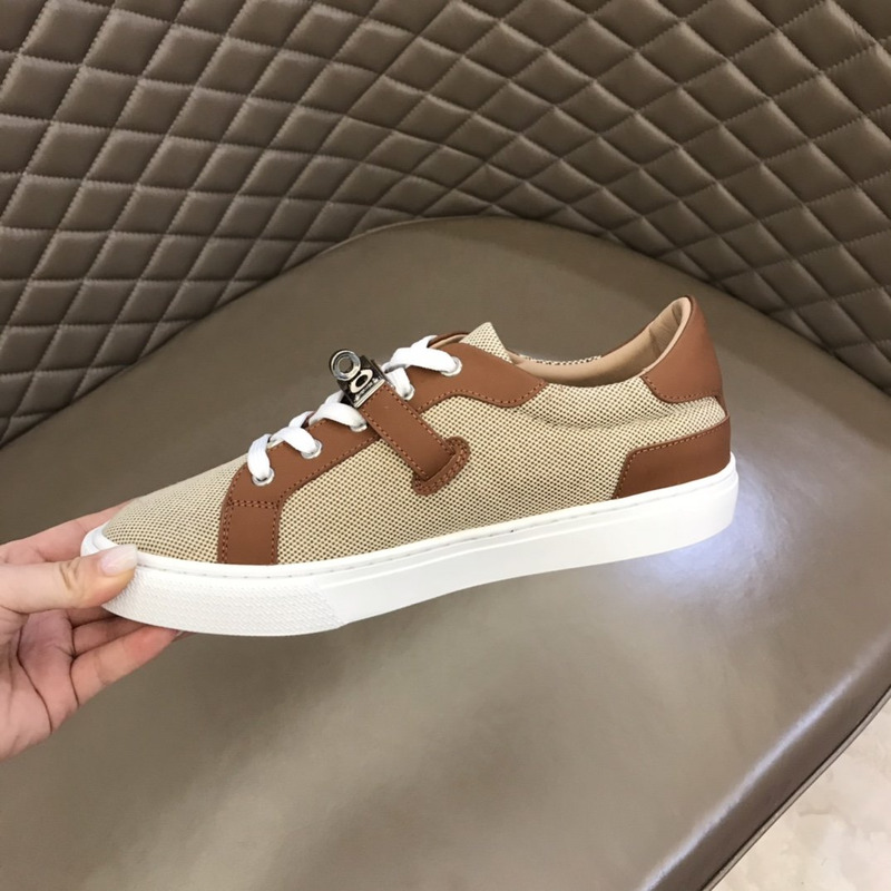 H**mes kelly day low-top sneakers beige