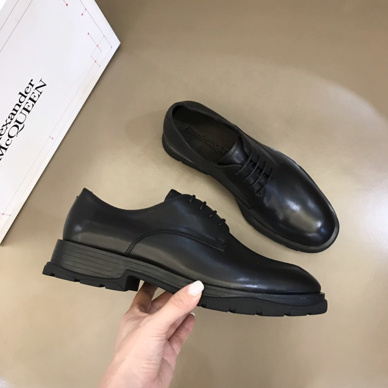 Alexander Mcqueen Slim Tread Lace-up Leather Derby Shoes