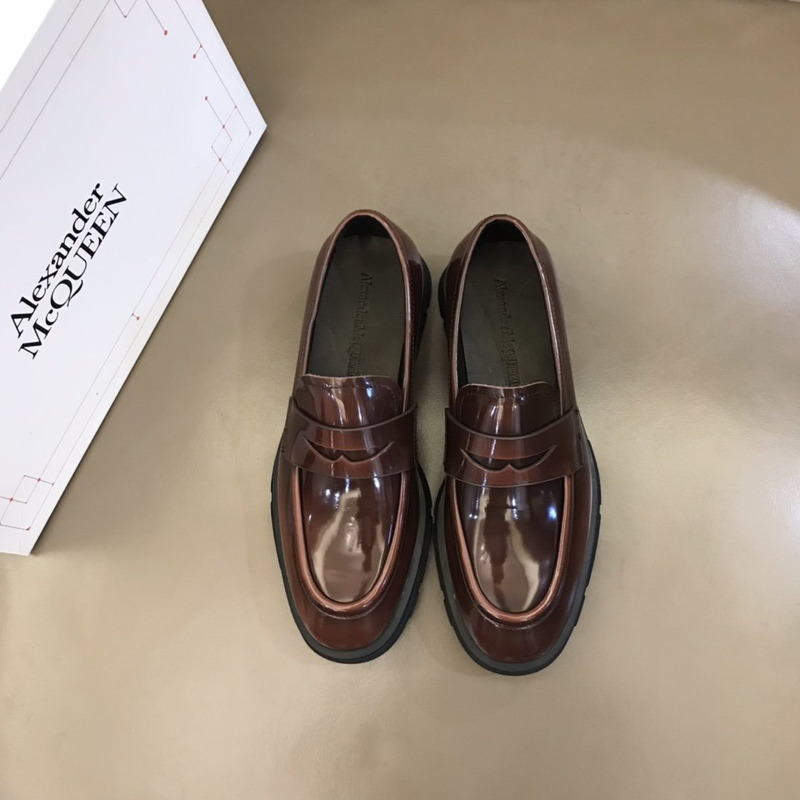 Alexander Mcqueen Rubber-Sole Loafers Brown