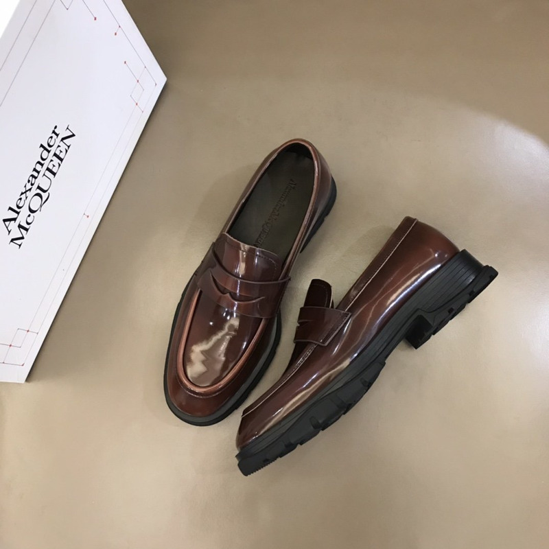 Alexander Mcqueen Rubber-Sole Loafers Brown