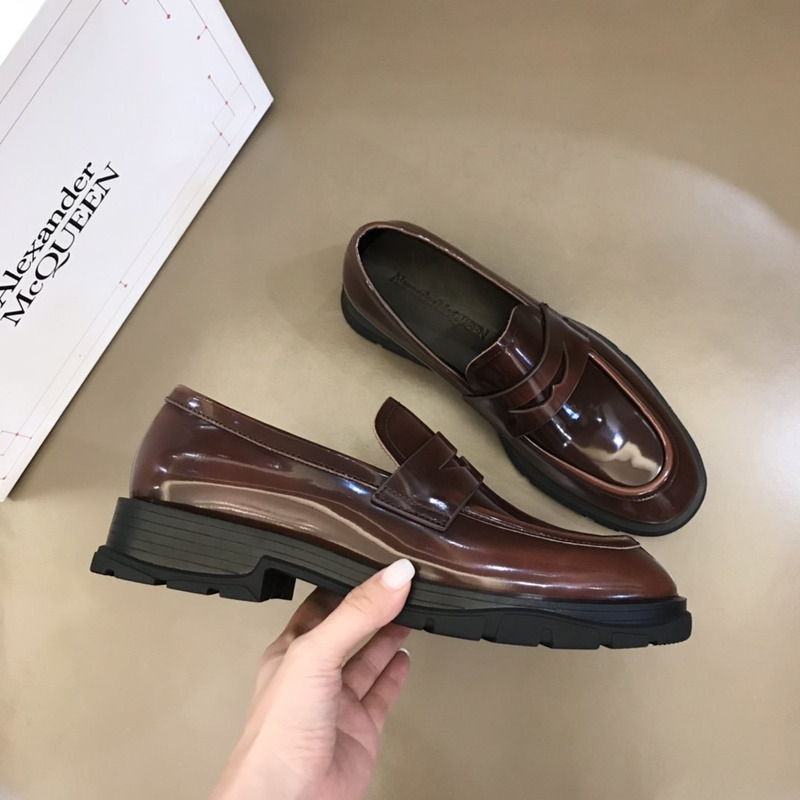 Alexander Mcqueen Rubber-Sole Loafers Brown