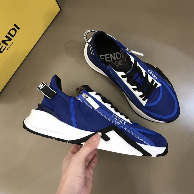 F**di nylon low-top sneakers dark blue