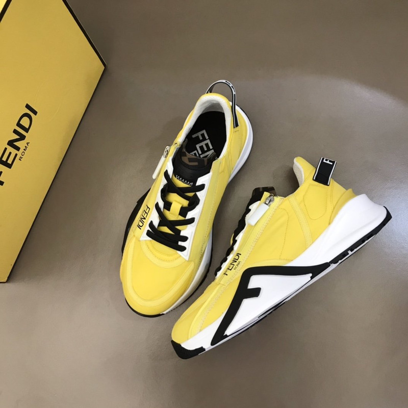 F**di zip detailed low-top sneakers yellow