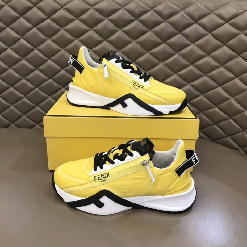 F**di zip detailed low-top sneakers yellow