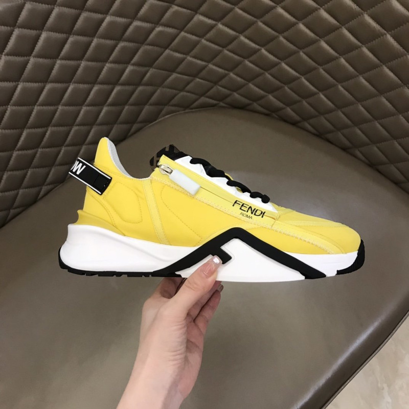 F**di zip detailed low-top sneakers yellow